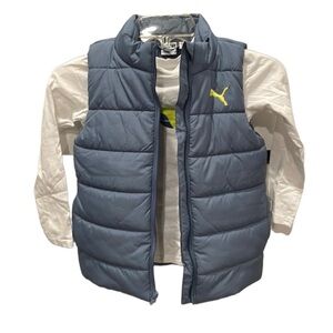 2/$15 Boys two piece puma puffer vest with long sleeve T-shirt